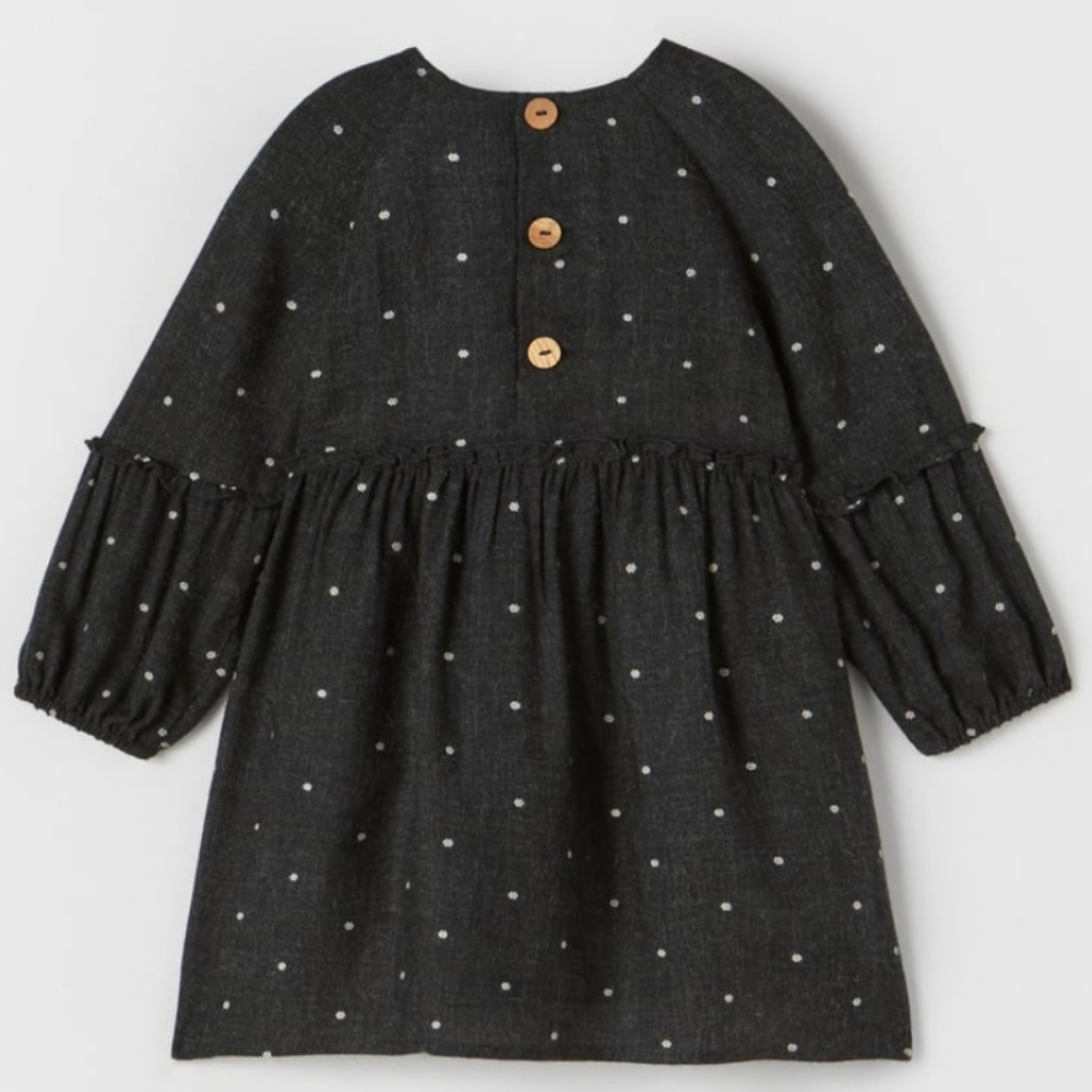Zara Polka Dot Embroidered Dress - Picture 2 of 3